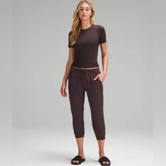 Lululemon Soft Jersey Fit Joggers Brown Size 10 Like New loungewear - Picture 1 of 14
